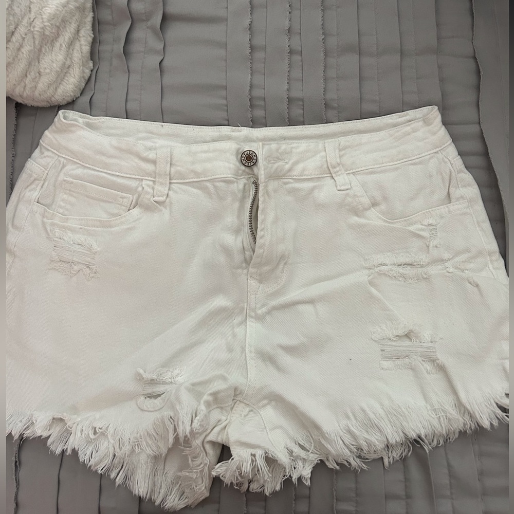 White Jean shorts